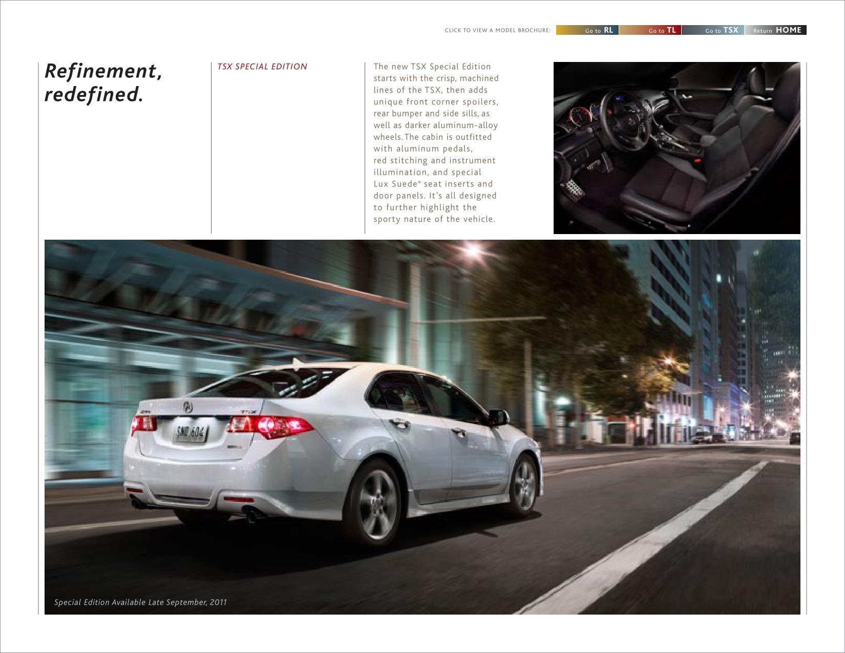 2012 Acura RL TL TSX Brochure Page 44